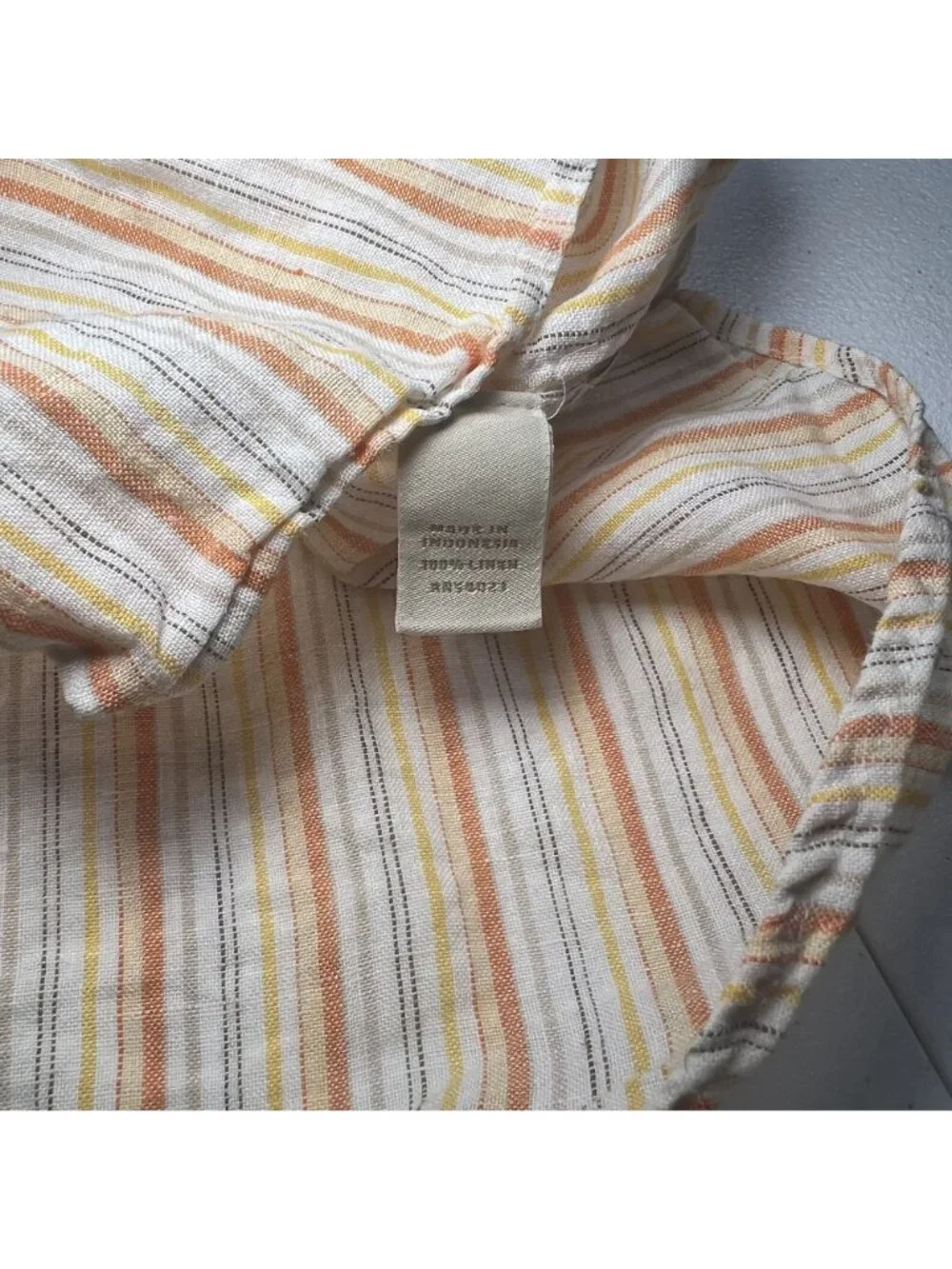 Banana Republic Mens Linen Striped Long Sleeve Button Up Shirt Size Medium
